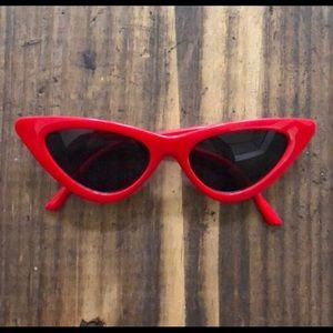 Red cat eye sunglasses